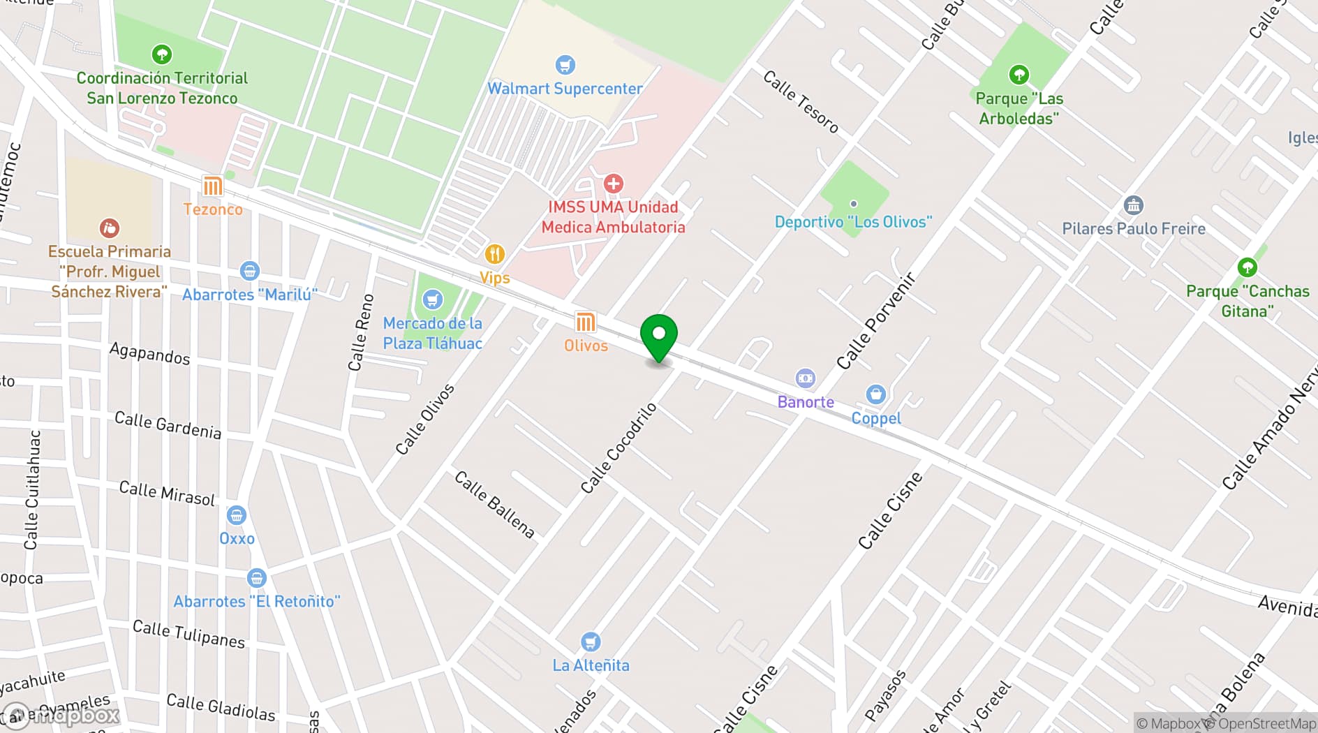 Map showing Hotel Siesta del Sur