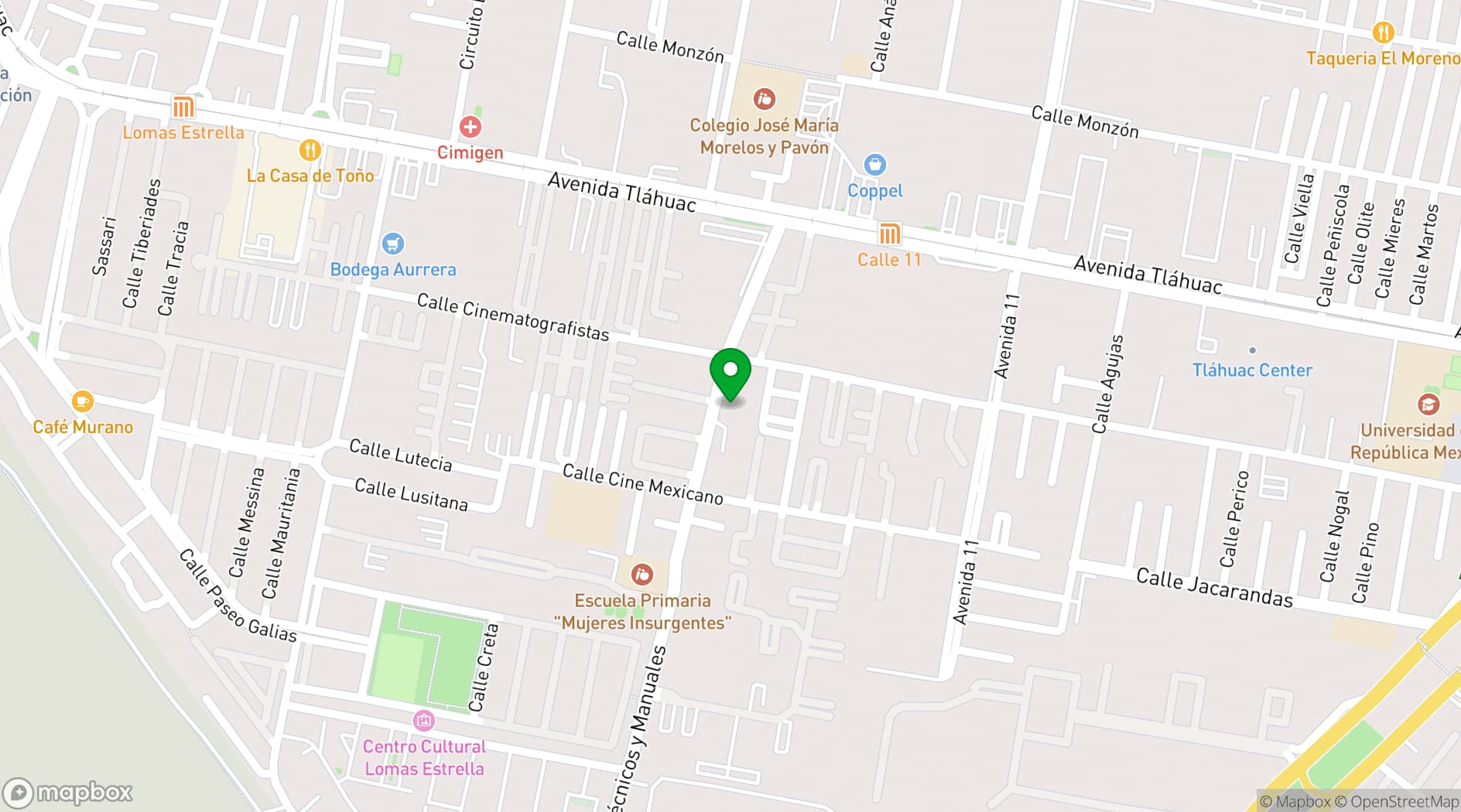 Map showing Hacienda de San Nicolás