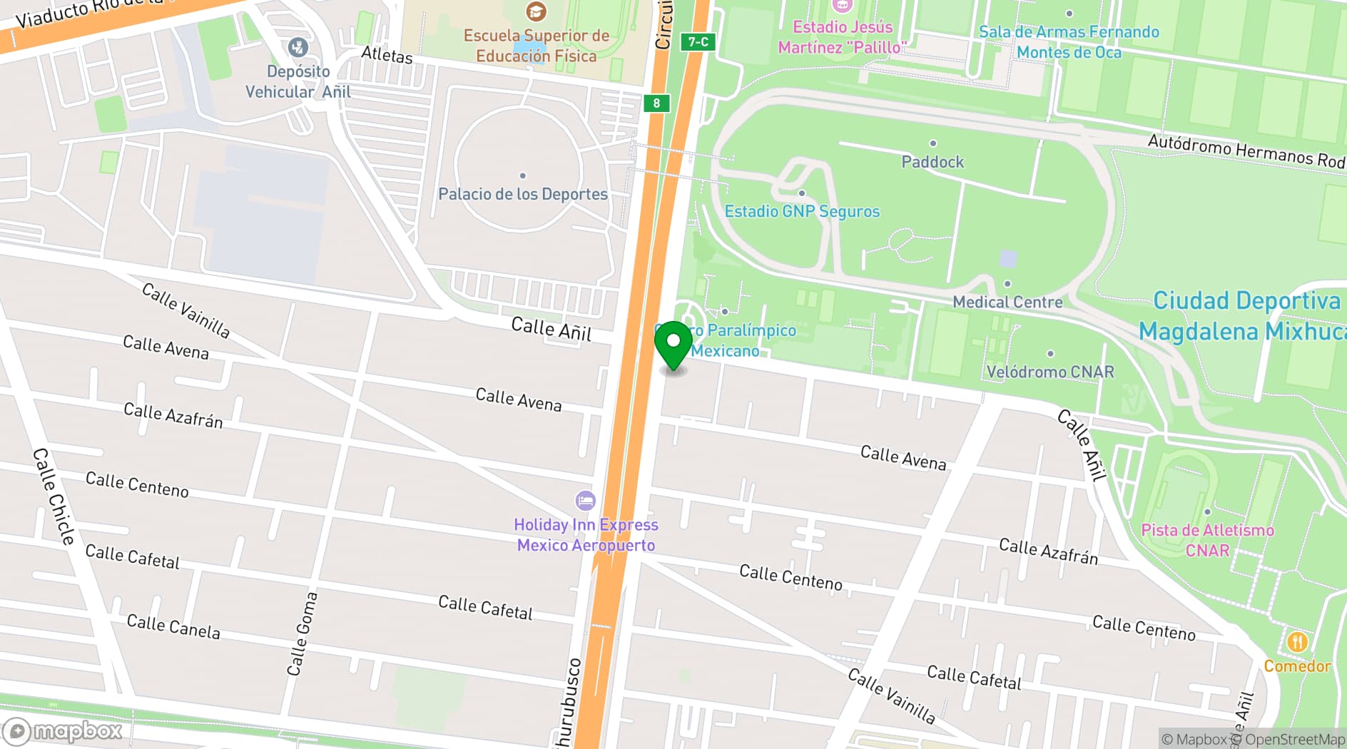 Map showing Grand Prix Hotel