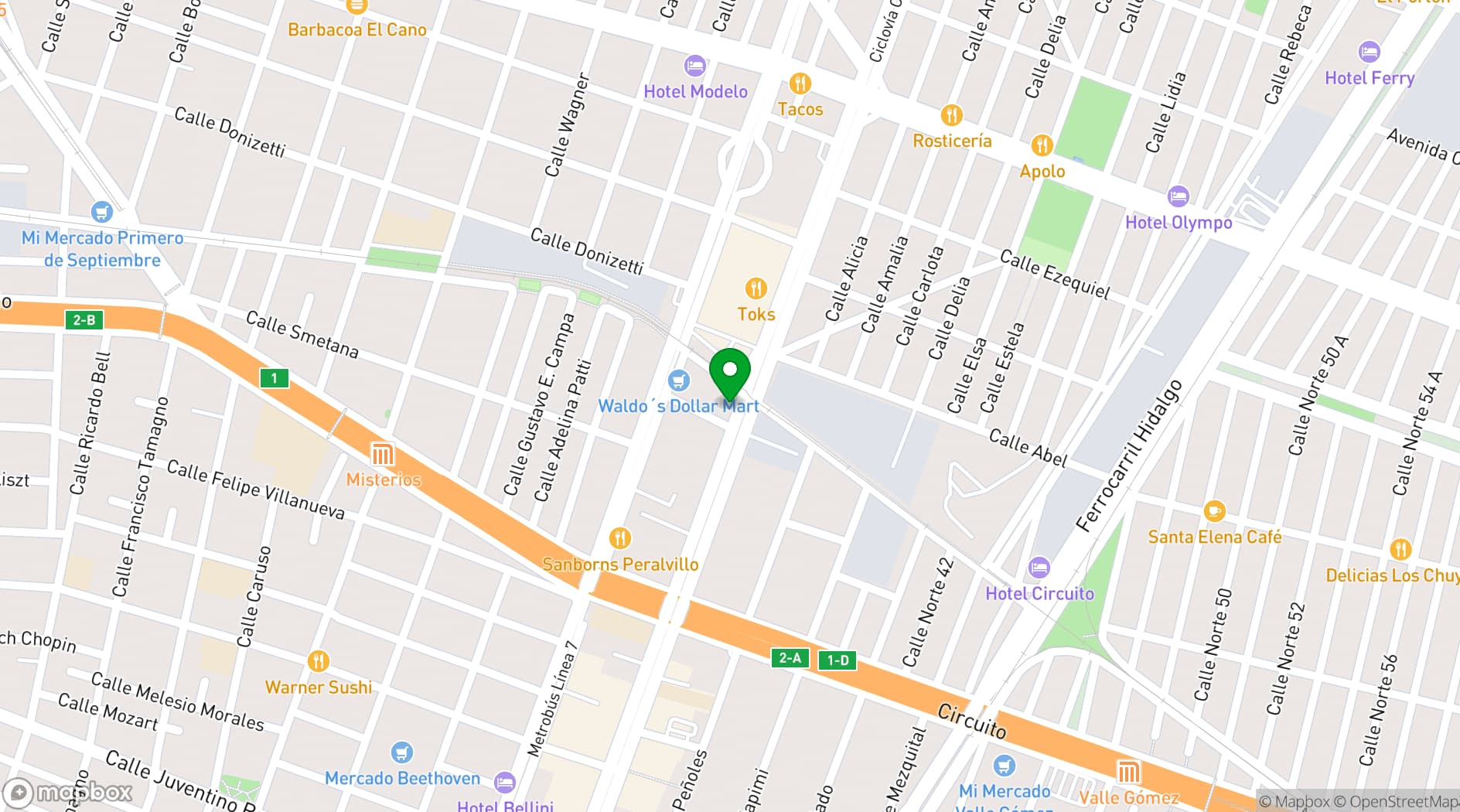 Map showing City Express by Marriott Ciudad de México La Villa