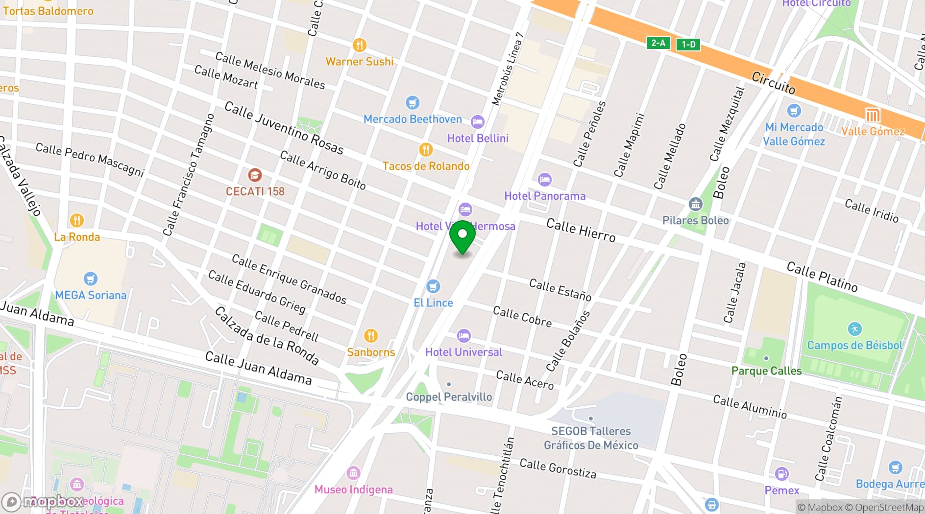 Map showing Holiday Inn Express MEXICO BASILICA by IHG