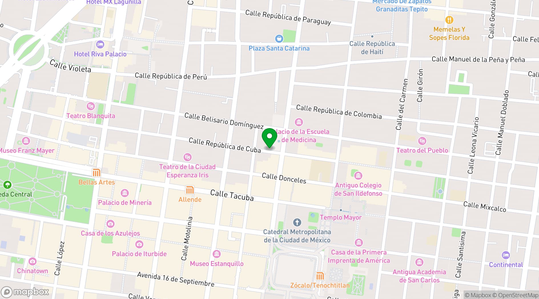 Map showing Domingo Santo Hotel Boutique y Terraza