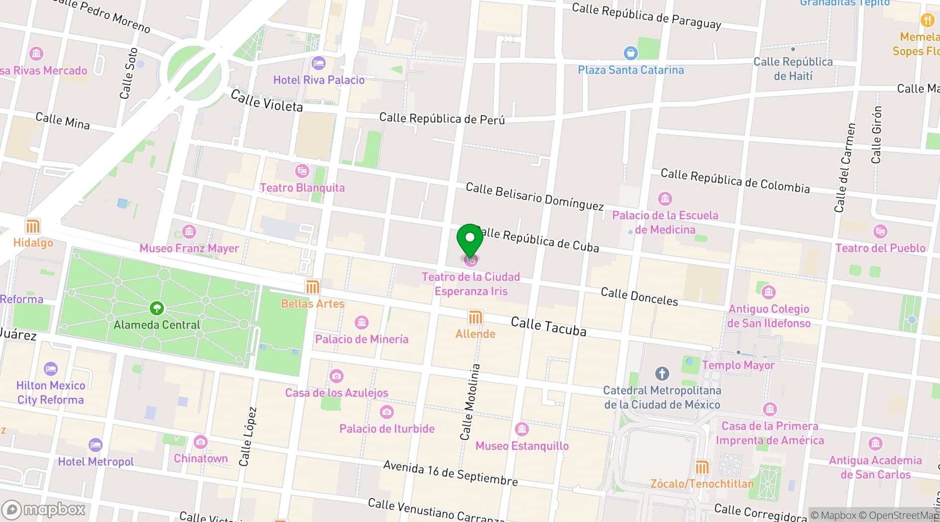 Map showing Teatro de la Ciudad Esperanza Iris