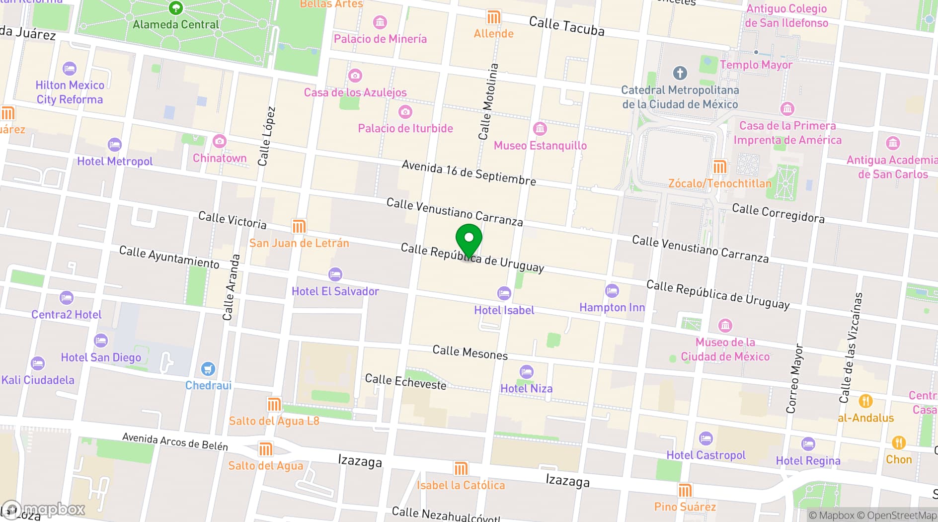 Map showing Hotel Punto MX