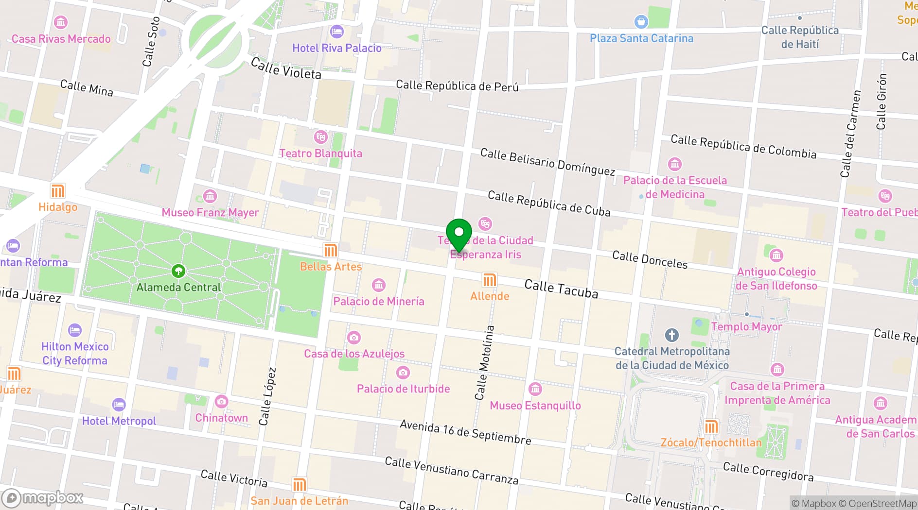 Map showing Limosneros Restaurante