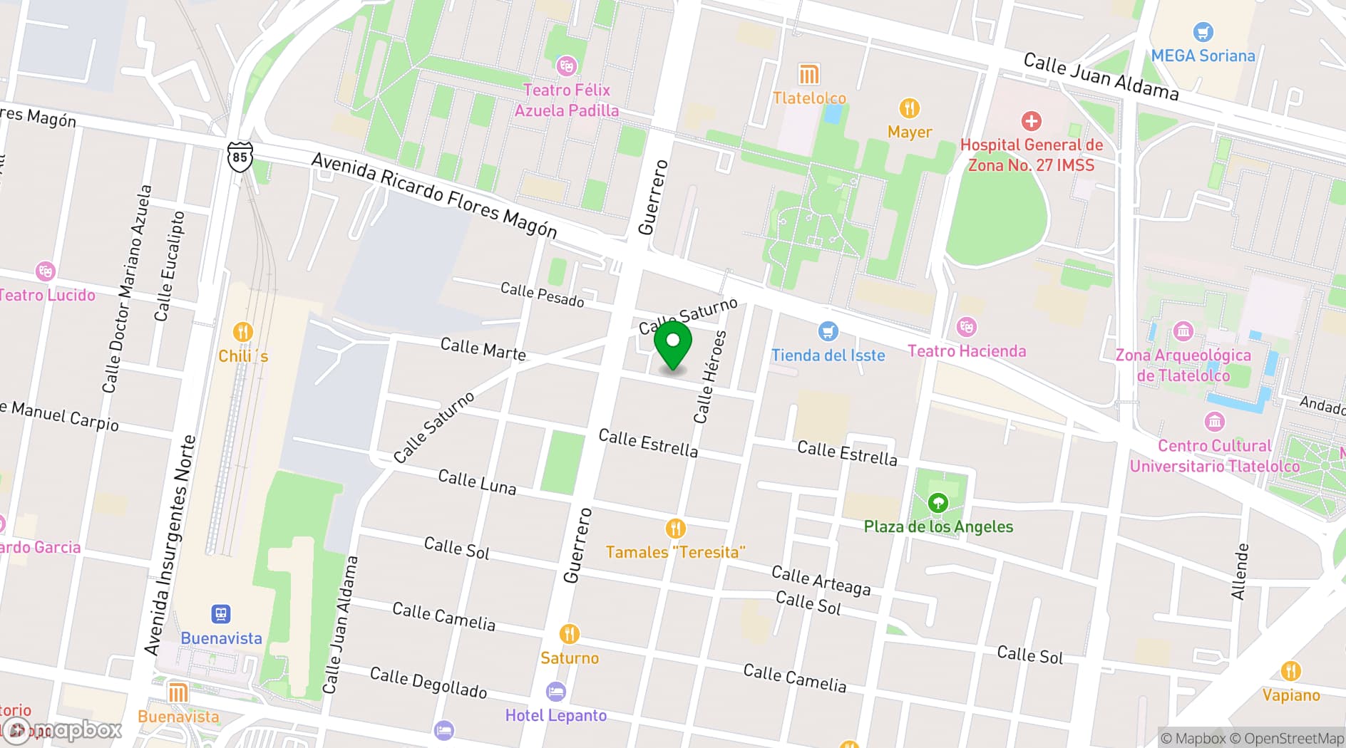 Map showing Downtown Treasure Place
