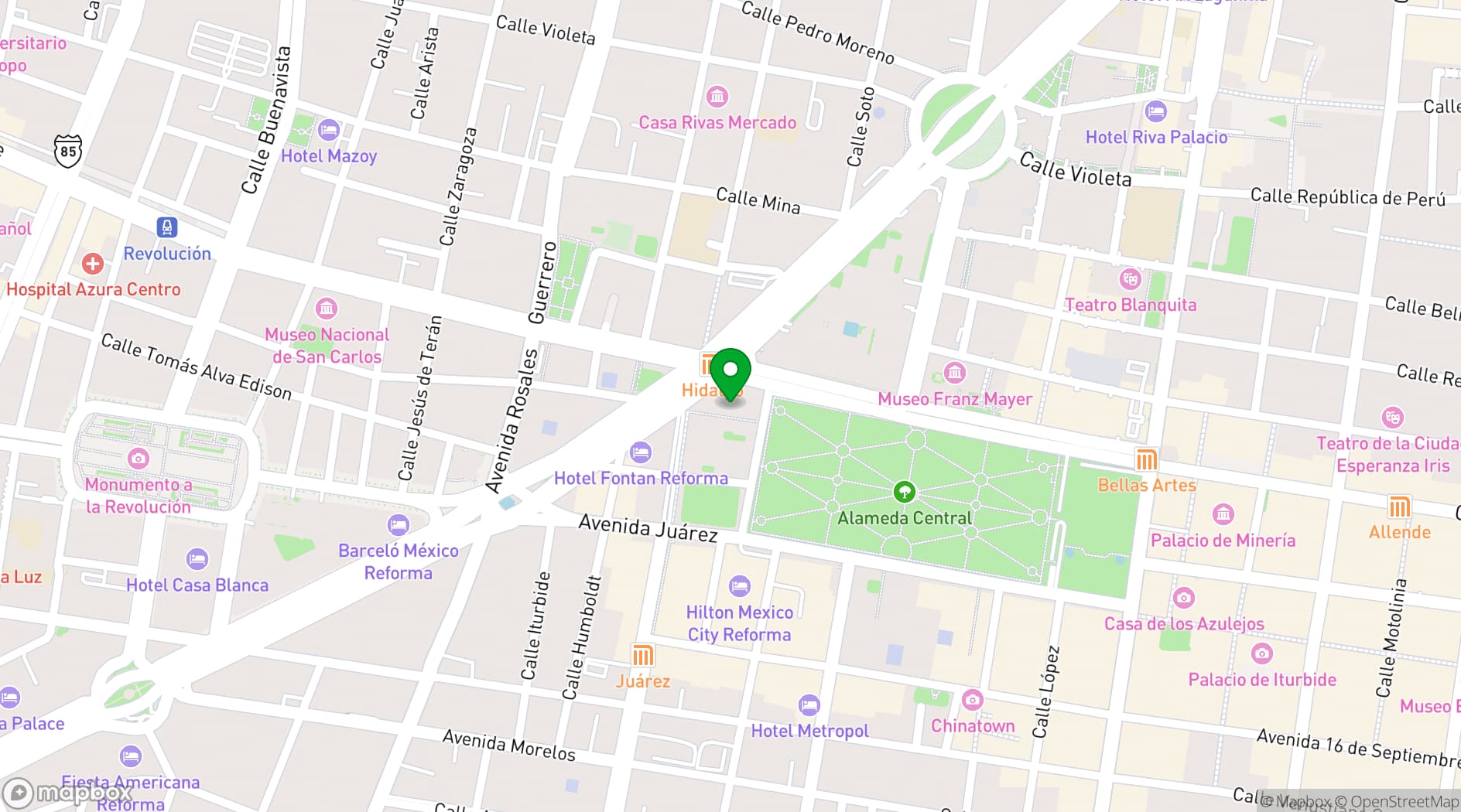 Map showing José Martí Cultural Center