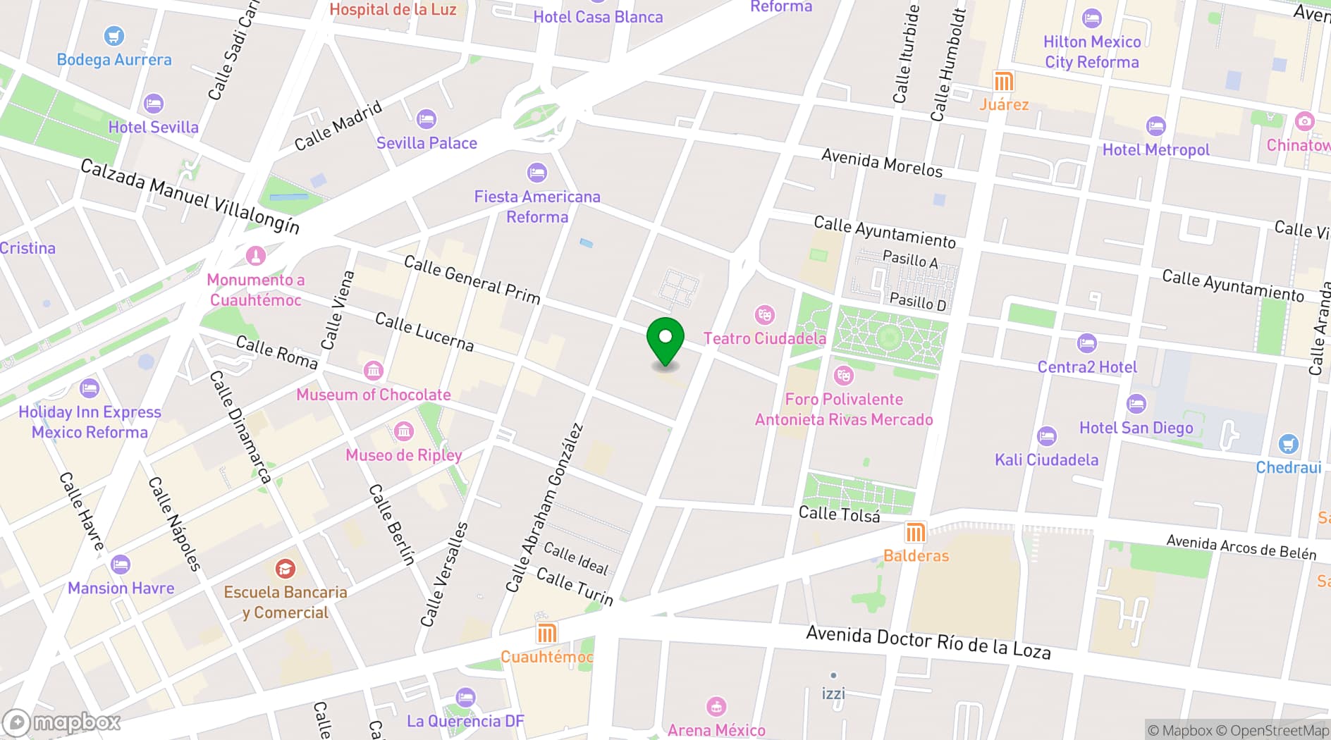 Map showing Proyecto Público Prim
