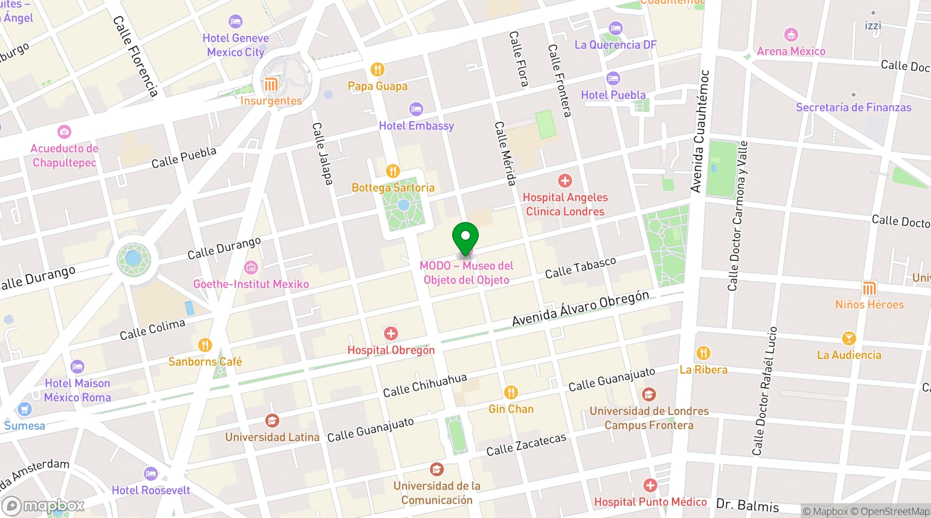 Map showing Meroma CDMX