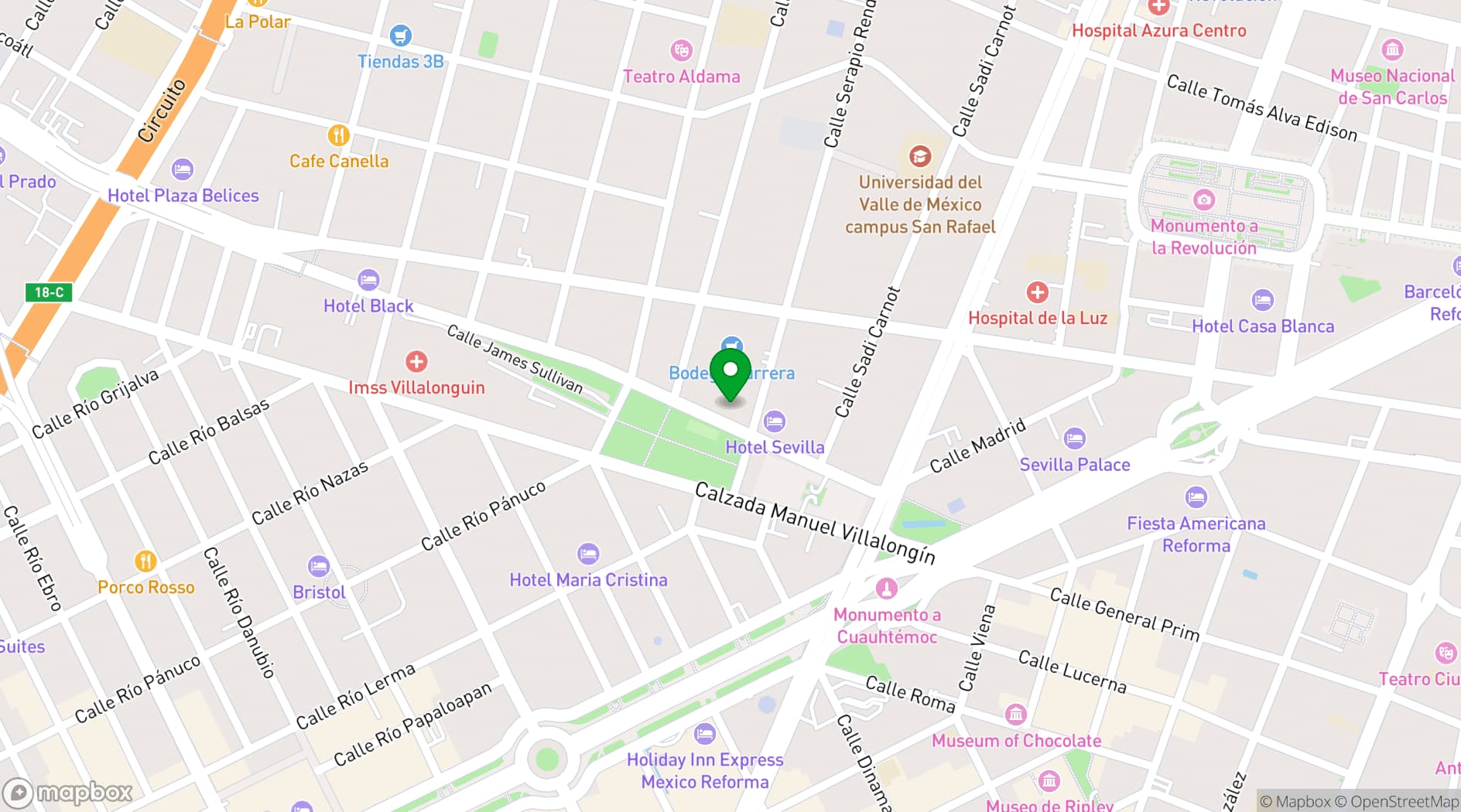 Map showing Museo Experimental El Eco