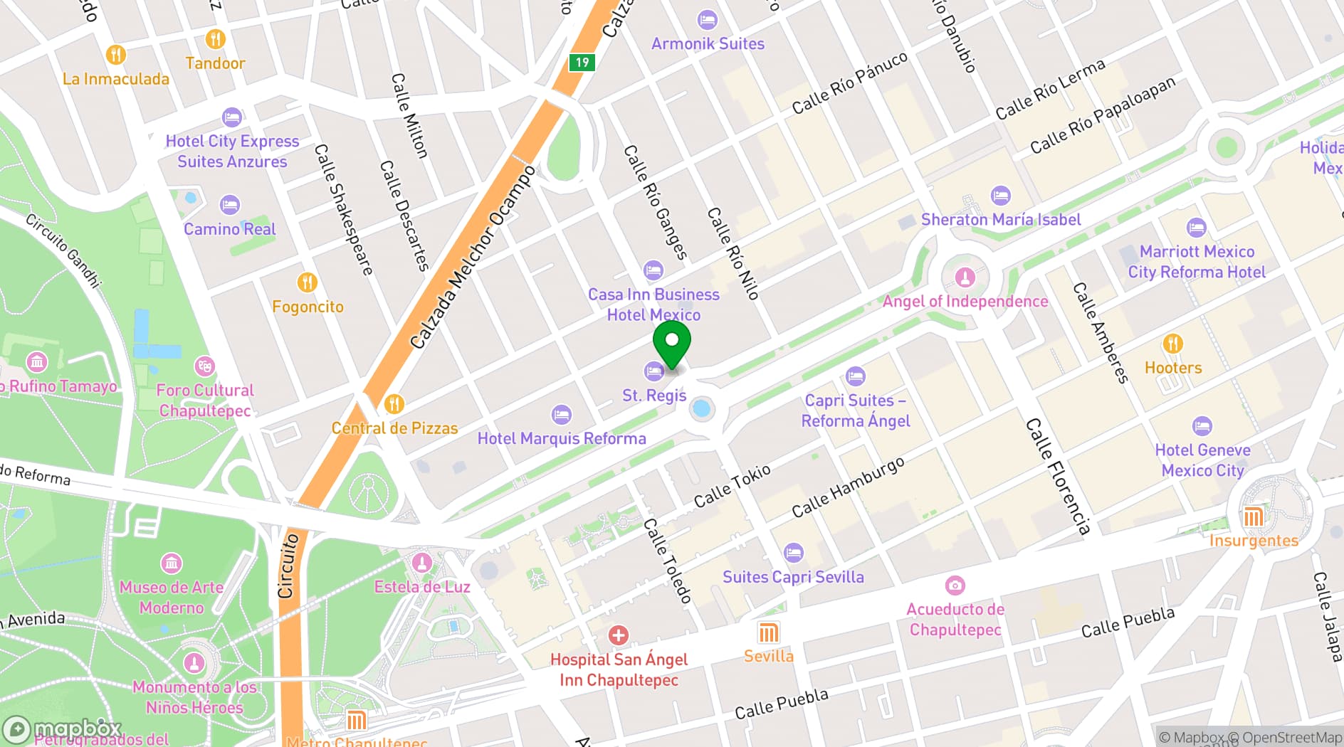 Map showing Private Dining