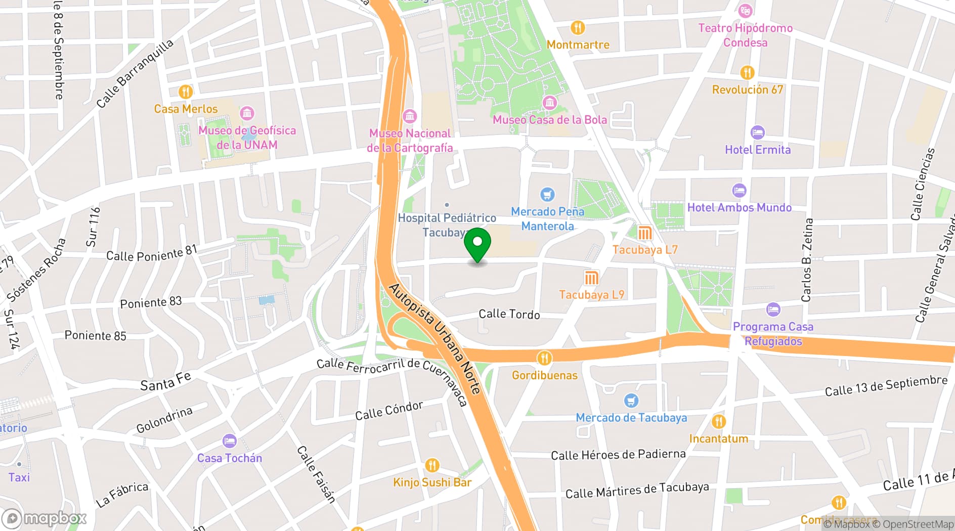 Map showing SAENGER Galería