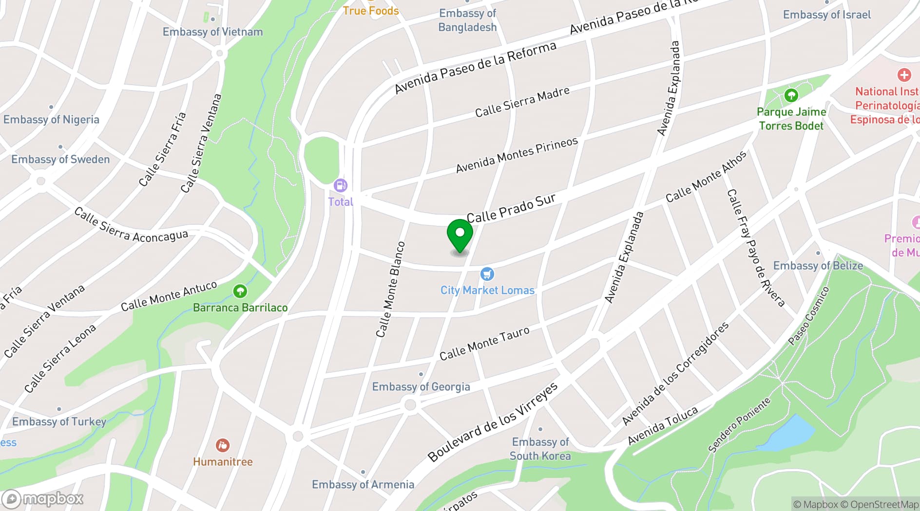 Map showing Terraza Everest