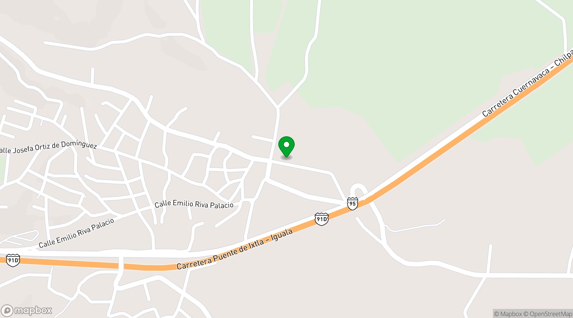 Map showing Hacienda San Gabriel