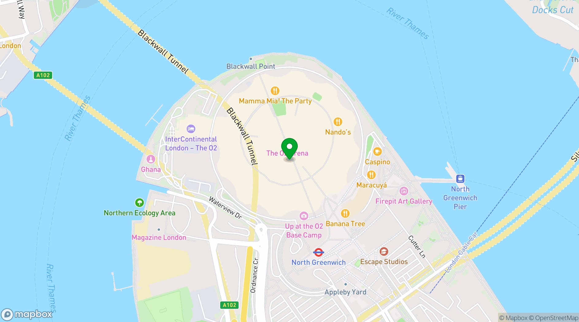 Map showing TOCA Social