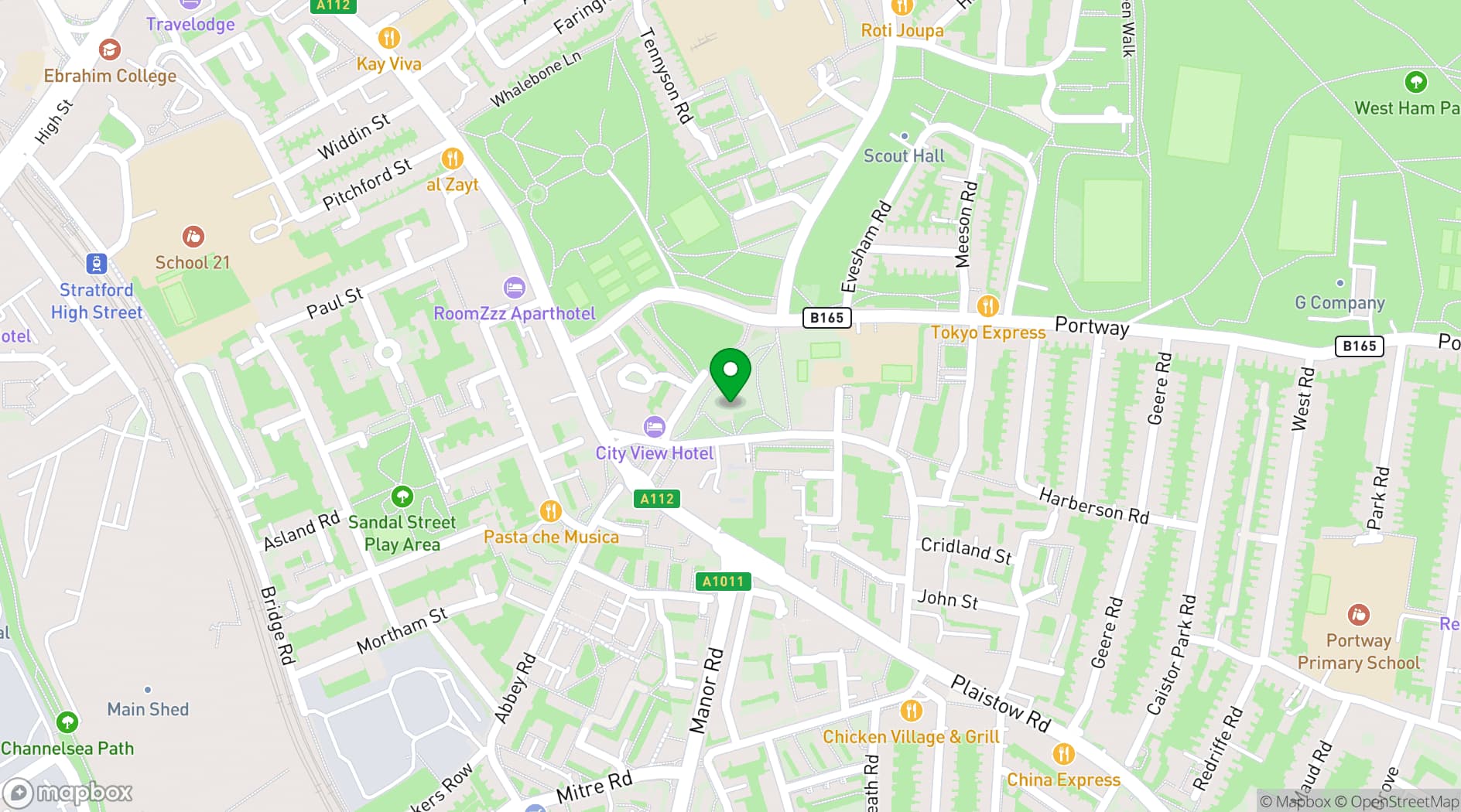 Map showing All Saints, West Ham