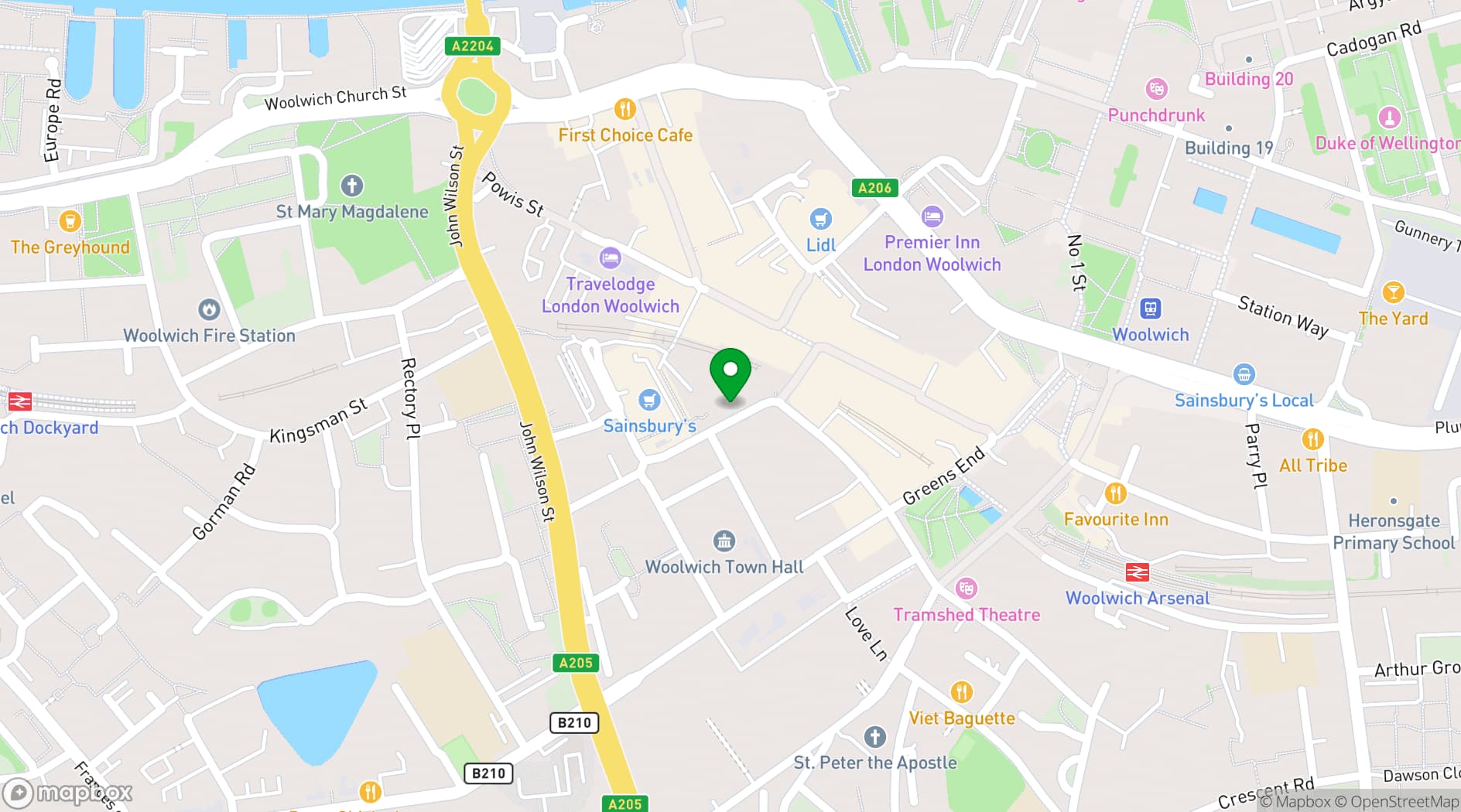 Map showing KKS Cafe Bar Grill