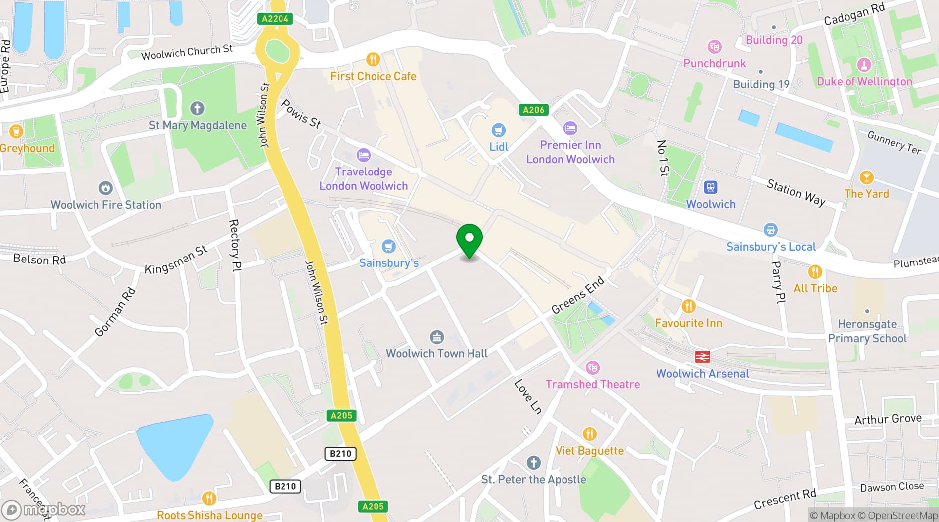 Map showing Philip Training Centre