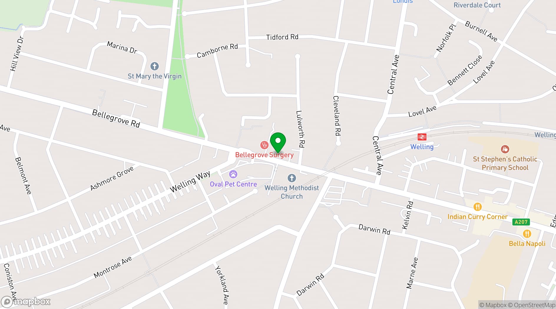 Map showing Westwood Masonic Centre