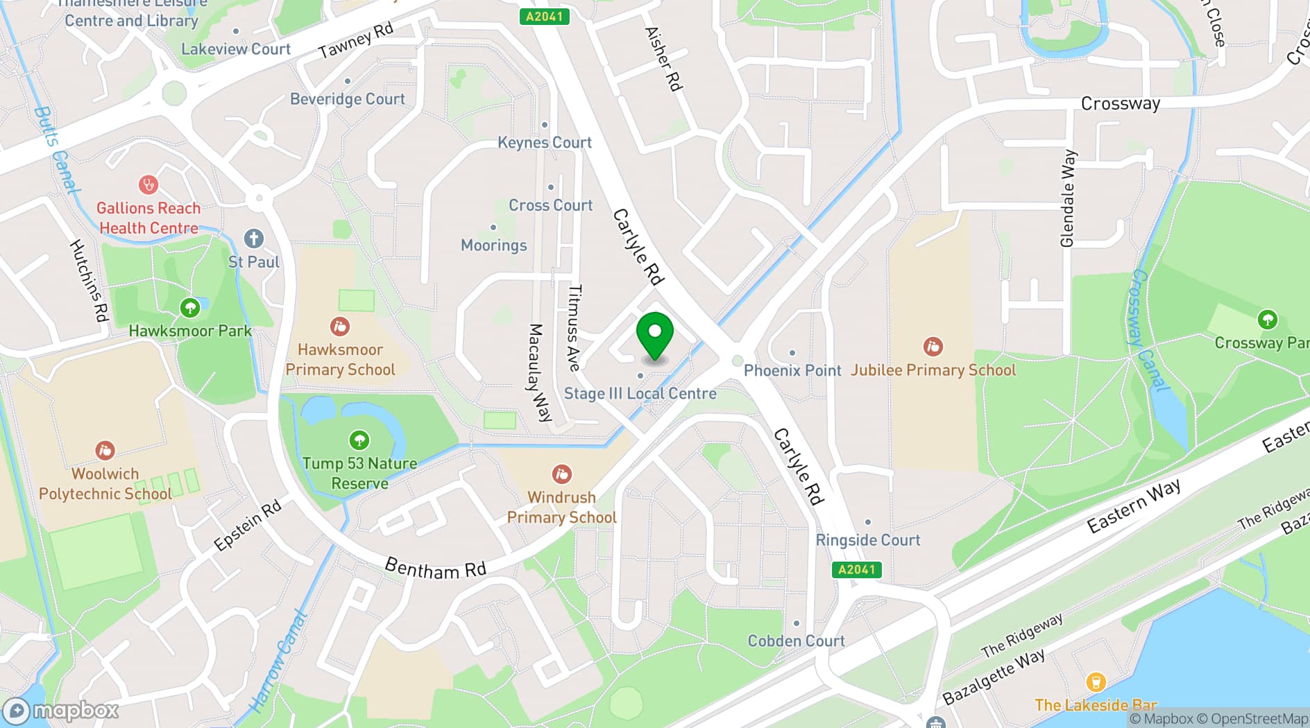 Map showing The Moorings Sociable Club