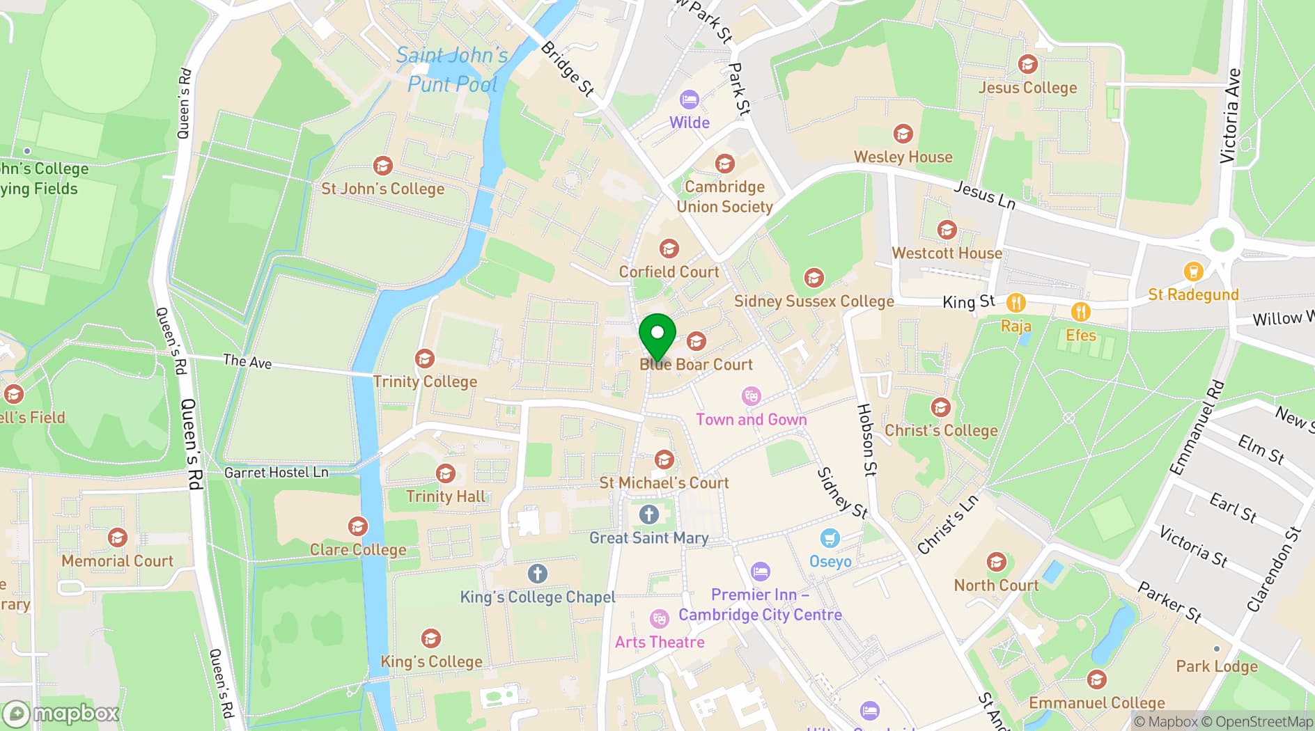 Map showing The Ivy Cambridge Brasserie