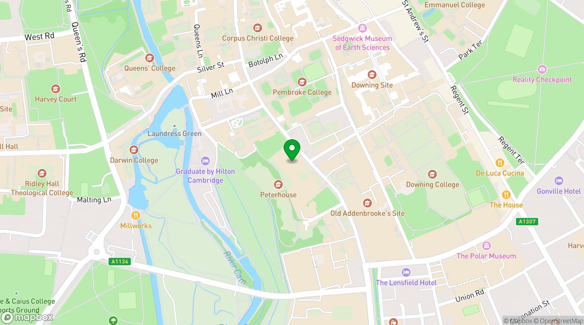 Map showing The Fitzwilliam Museum