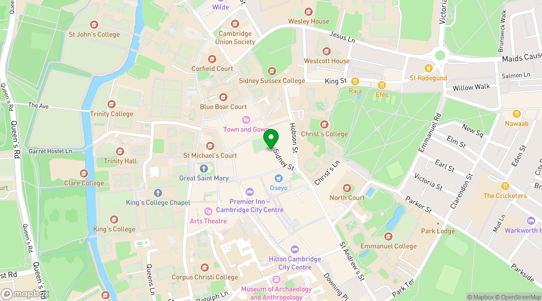 Map showing MODO Gallery