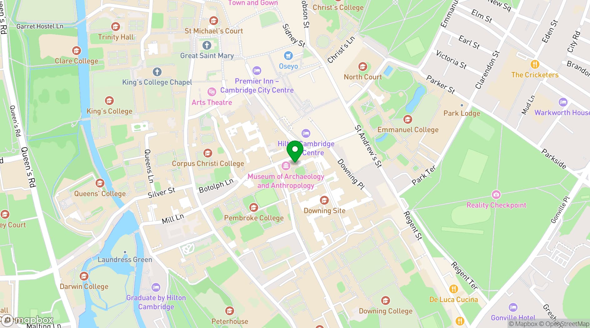 Map showing Museum of Archaeology and Anthropology