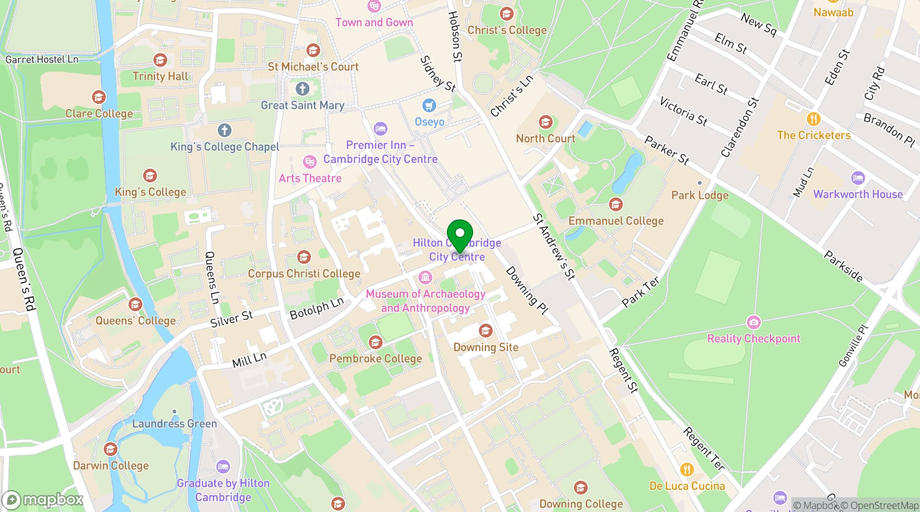 Map showing Revolution Cambridge