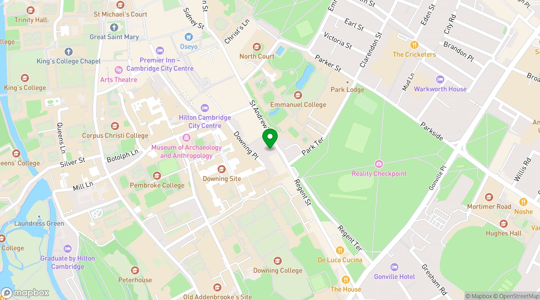 Map showing The Hobson Cambridge by Adina