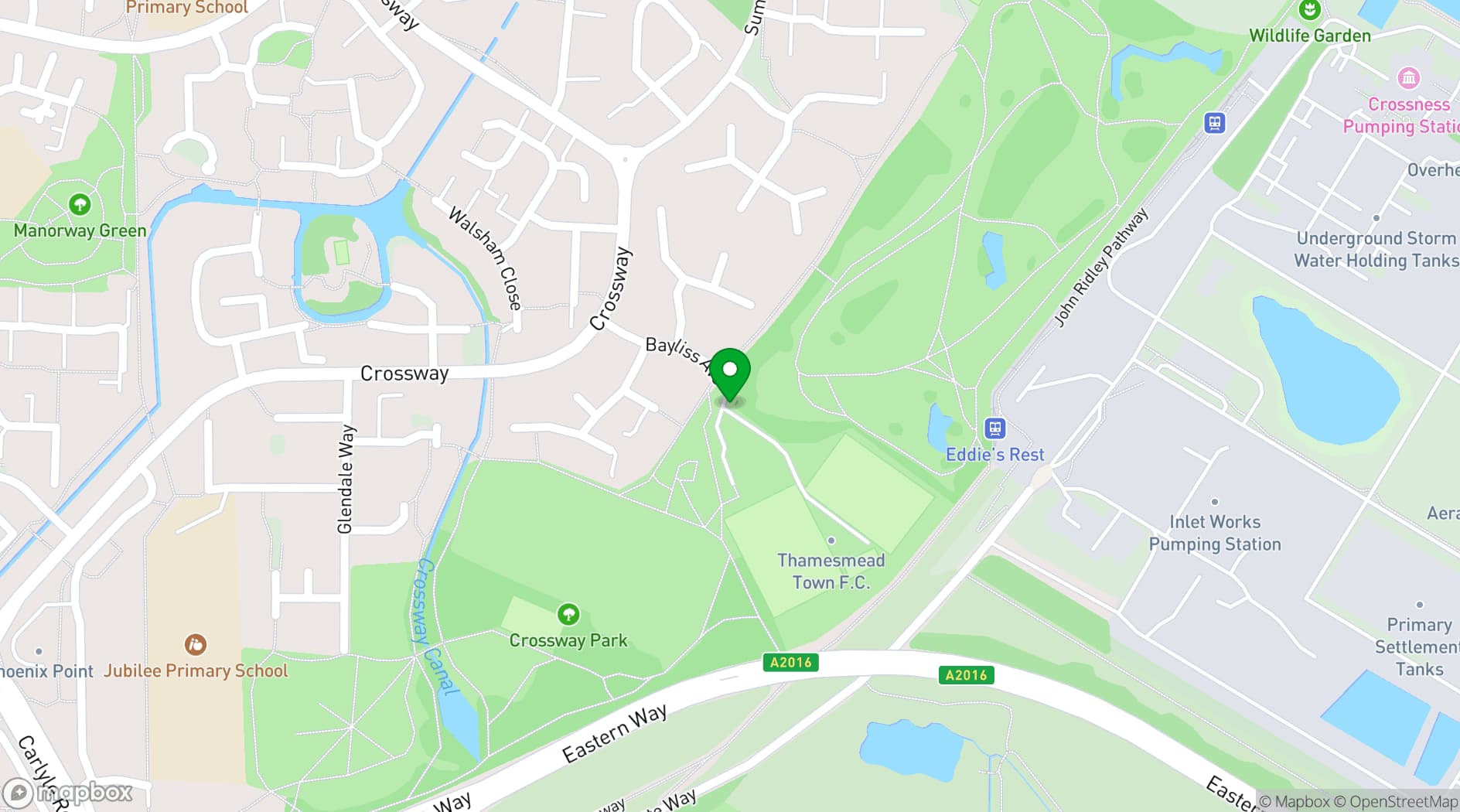Map showing Sporting Club Thamesmead