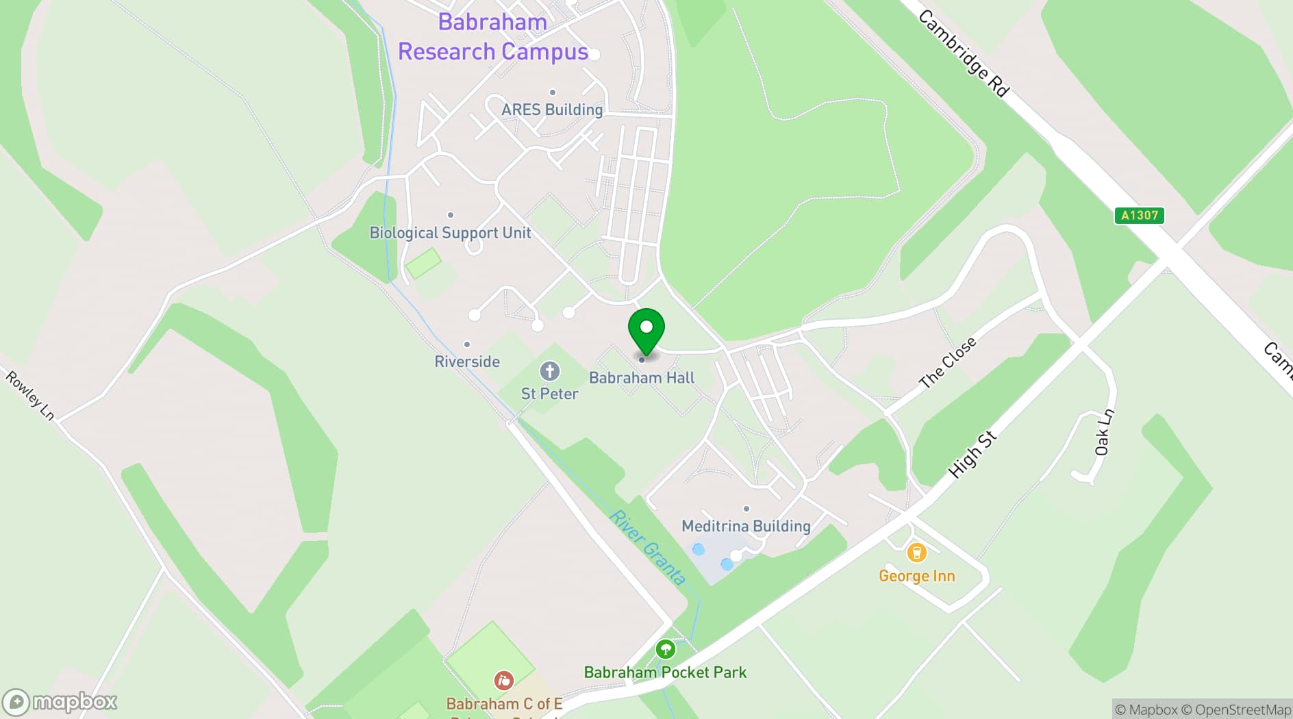 Map showing The Cambridge Building