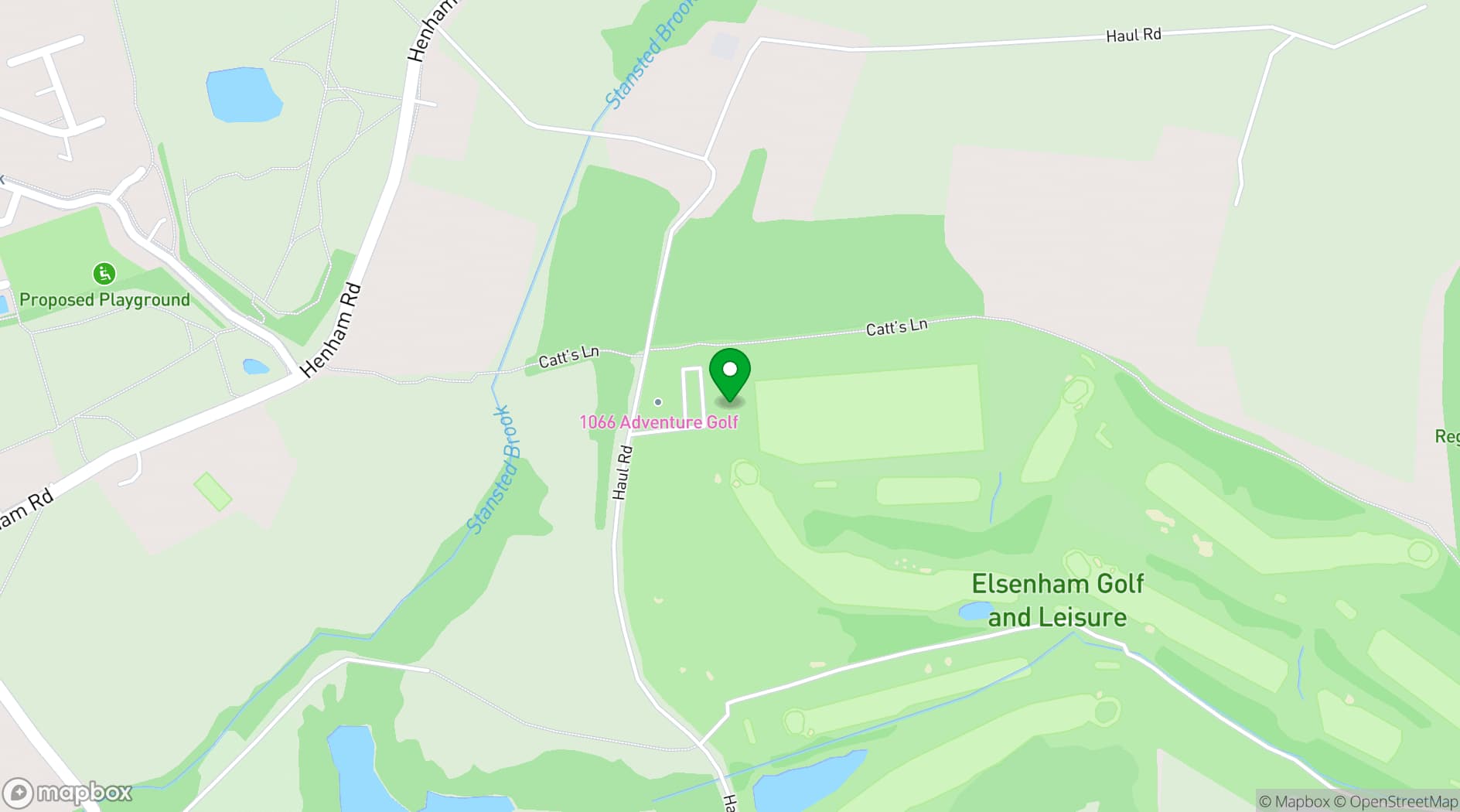 Map showing Golf World Stansted