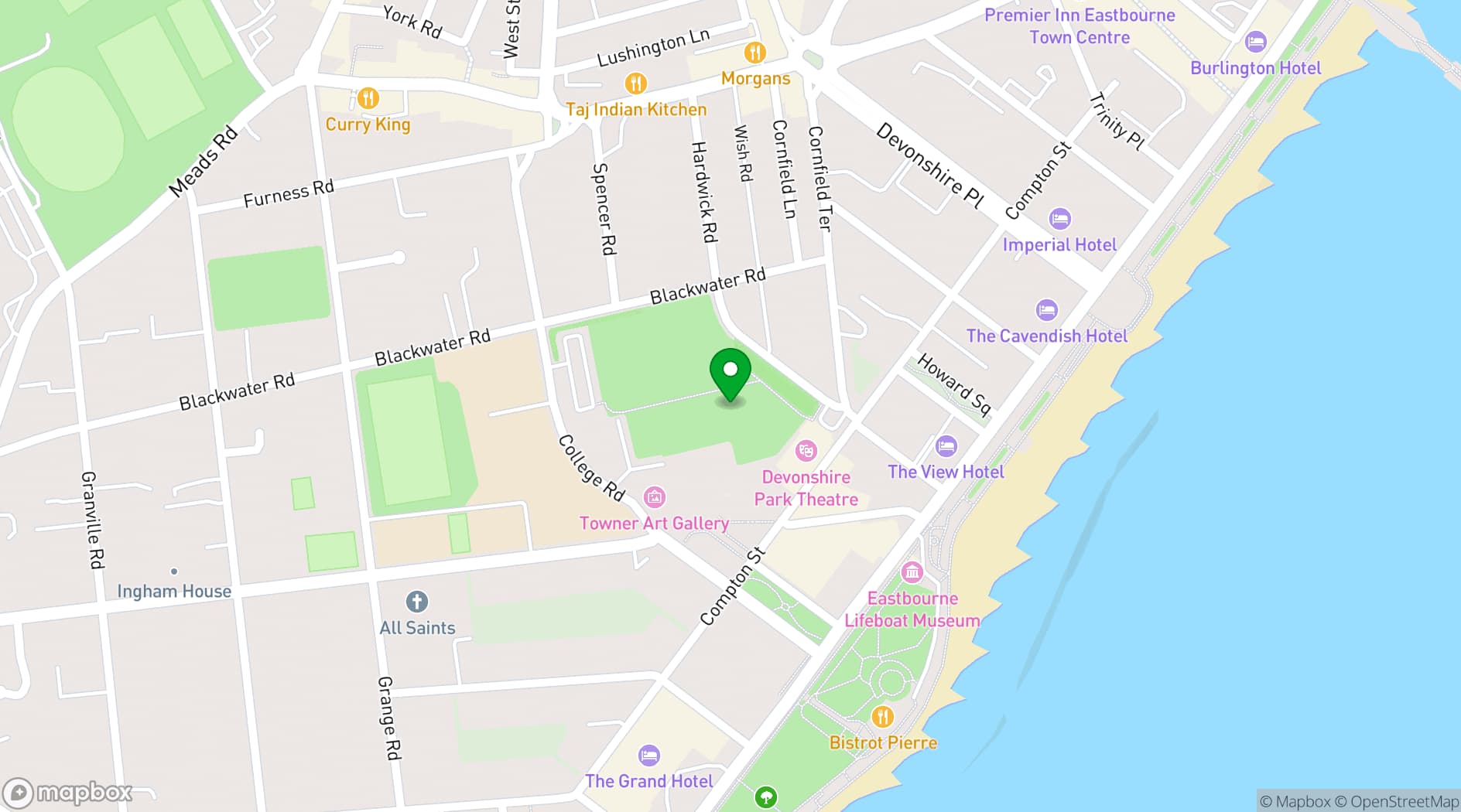 Map showing Devonshire Quarter