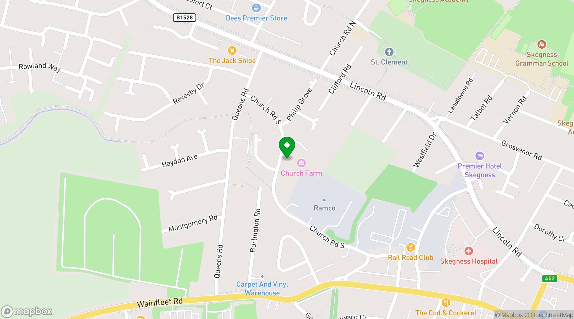 Map showing The Village Church Farm
