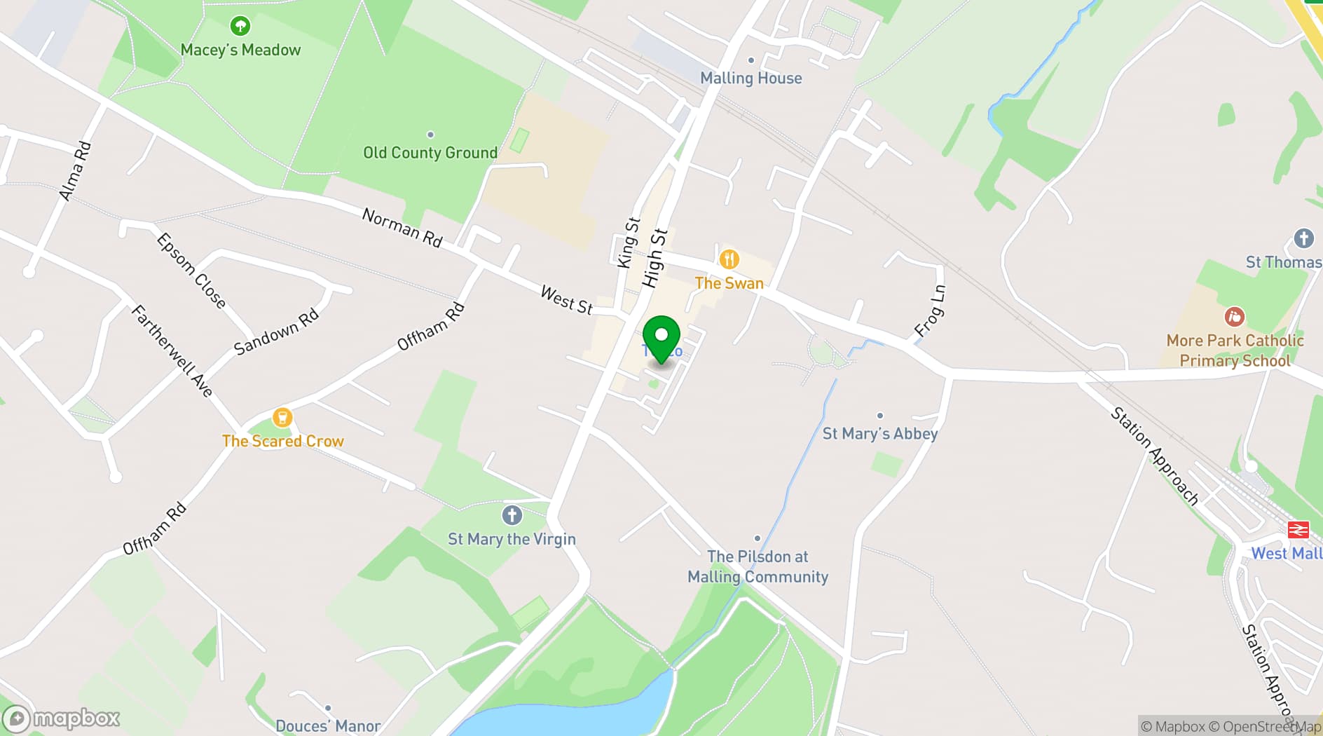 Map showing The Cow Shed