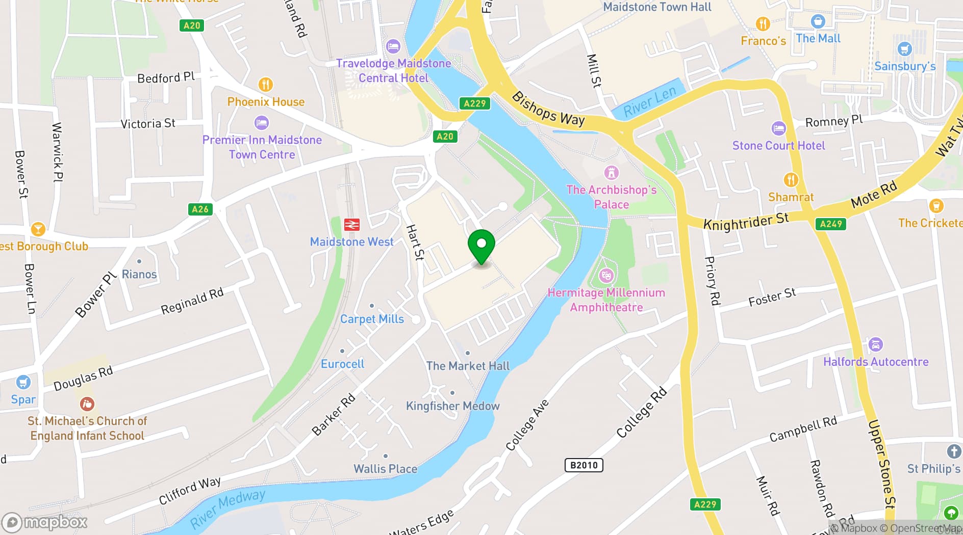 Map showing Lockmeadow Entertainment Centre