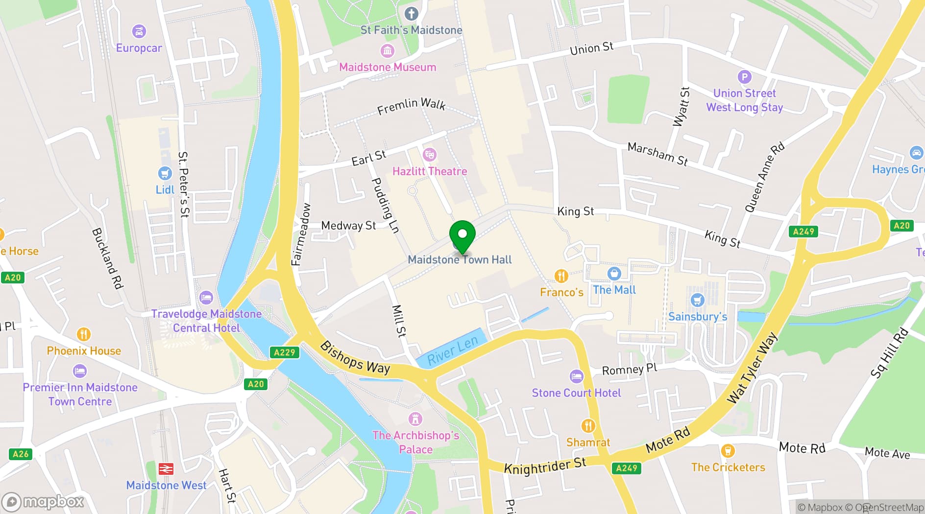 Map showing BALLIN' Maidstone