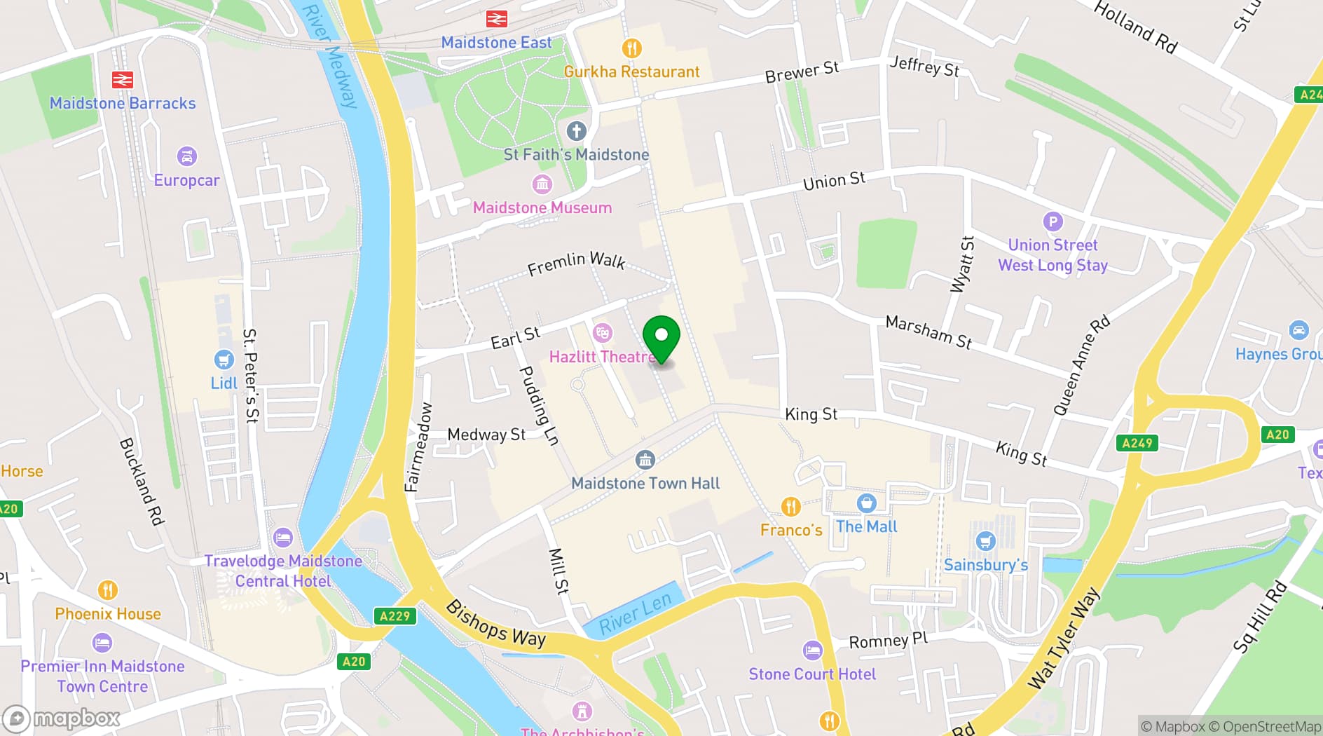 Map showing The Source Bar