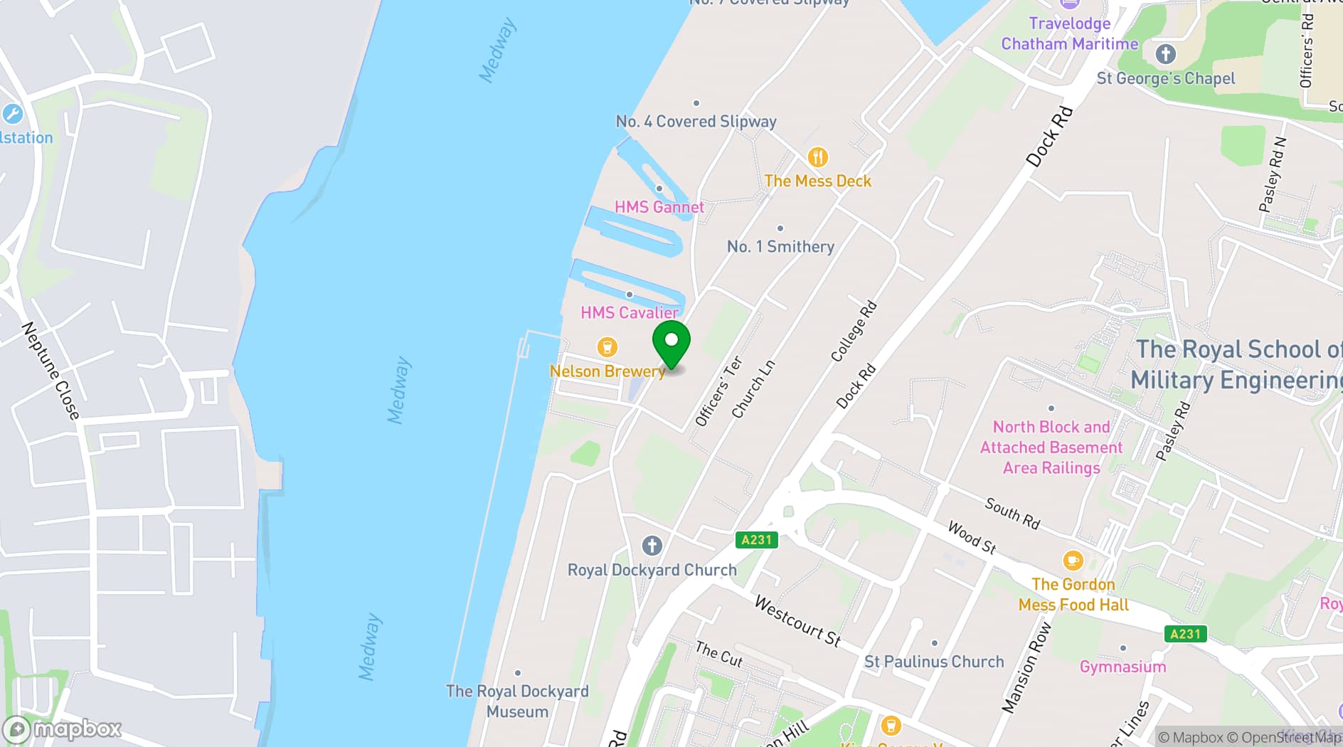 Map showing The Historic Dockyard 