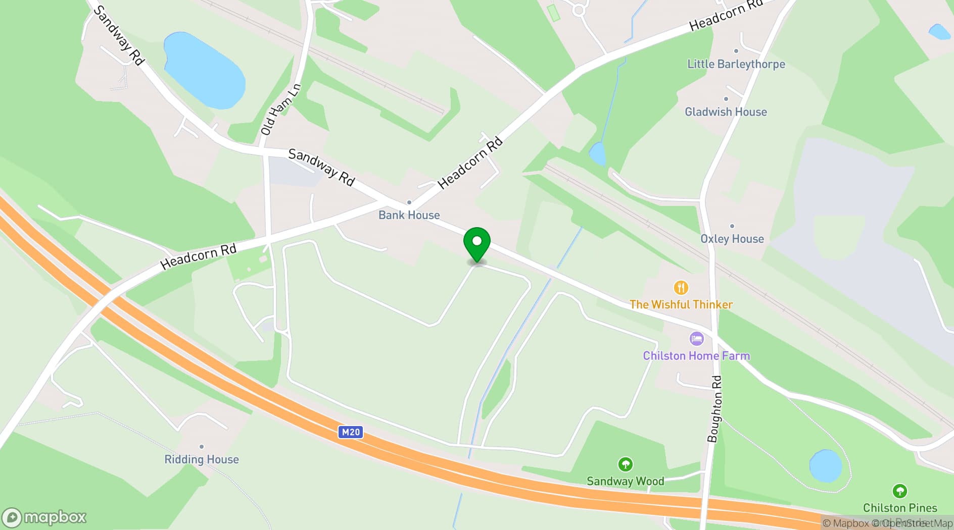Map showing Chilston Park Hotel