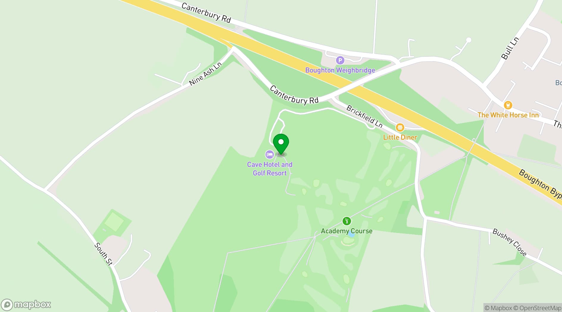 Map showing Cave Hotels and Golf resort