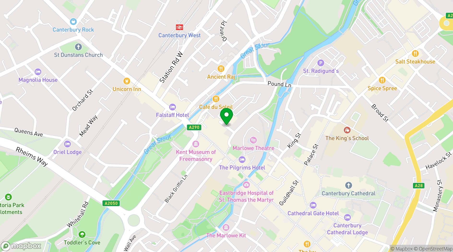 Map showing Westgate Hall
