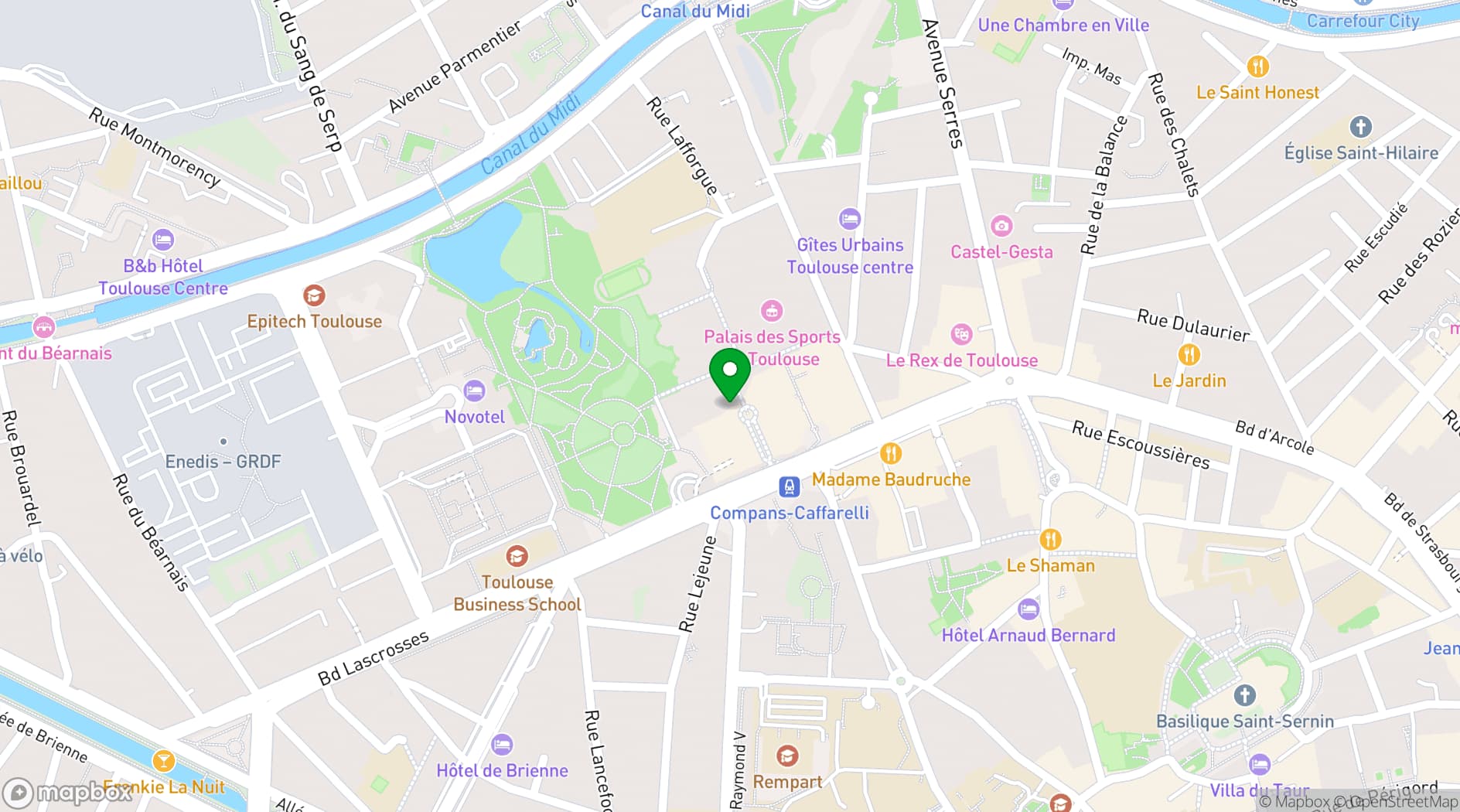 Map showing Centre de Congrès Pierre Baudis
