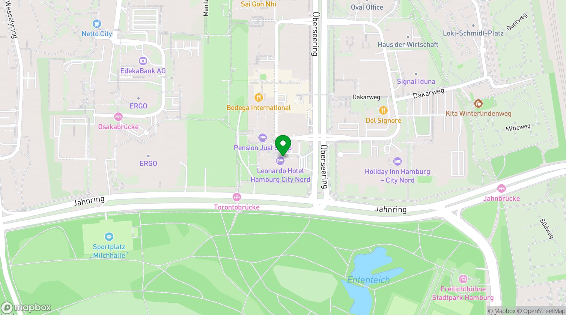 Map showing Leonardo Hotel Hamburg City Nord