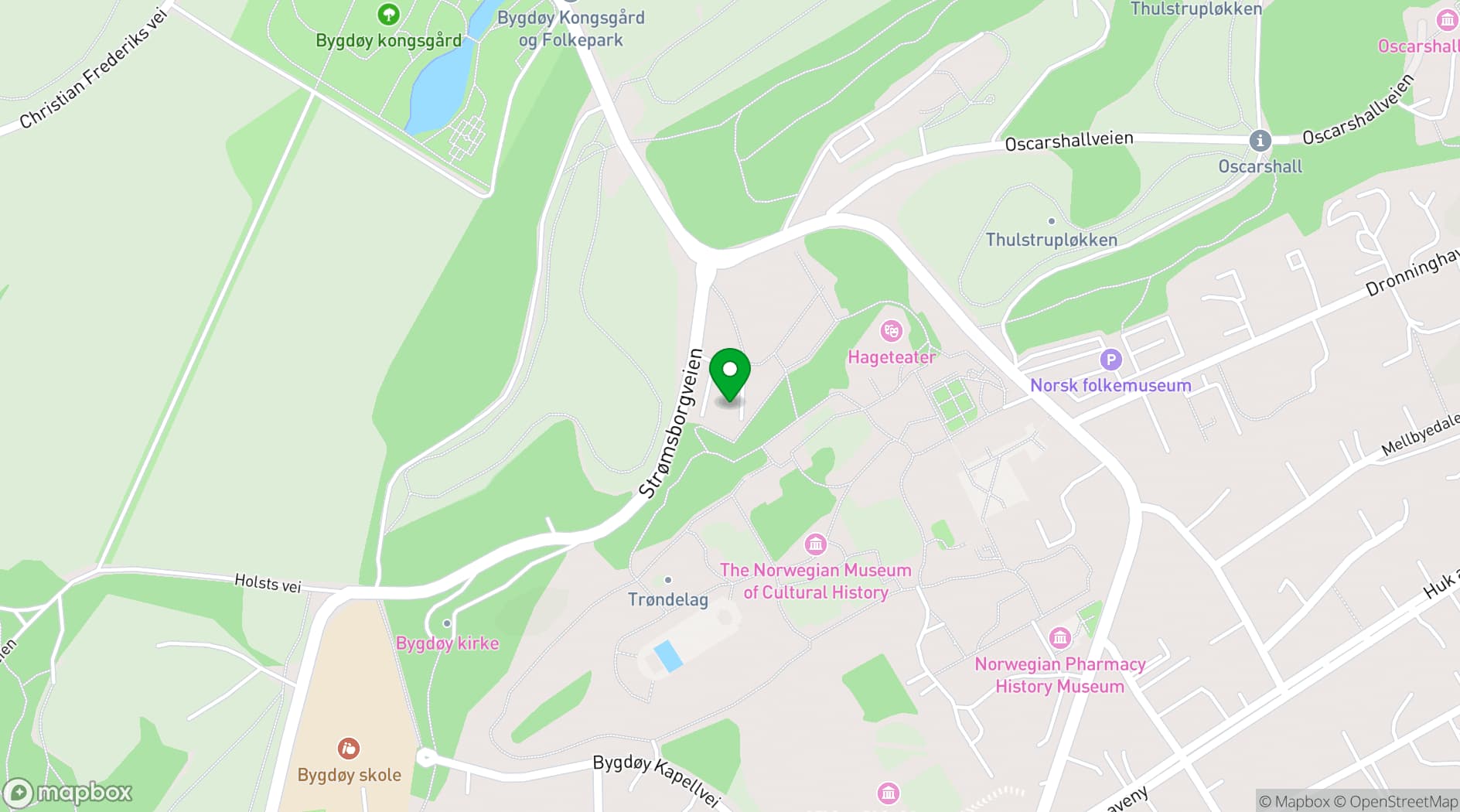 Map showing Gjestestuene på Norsk Folkemuseum