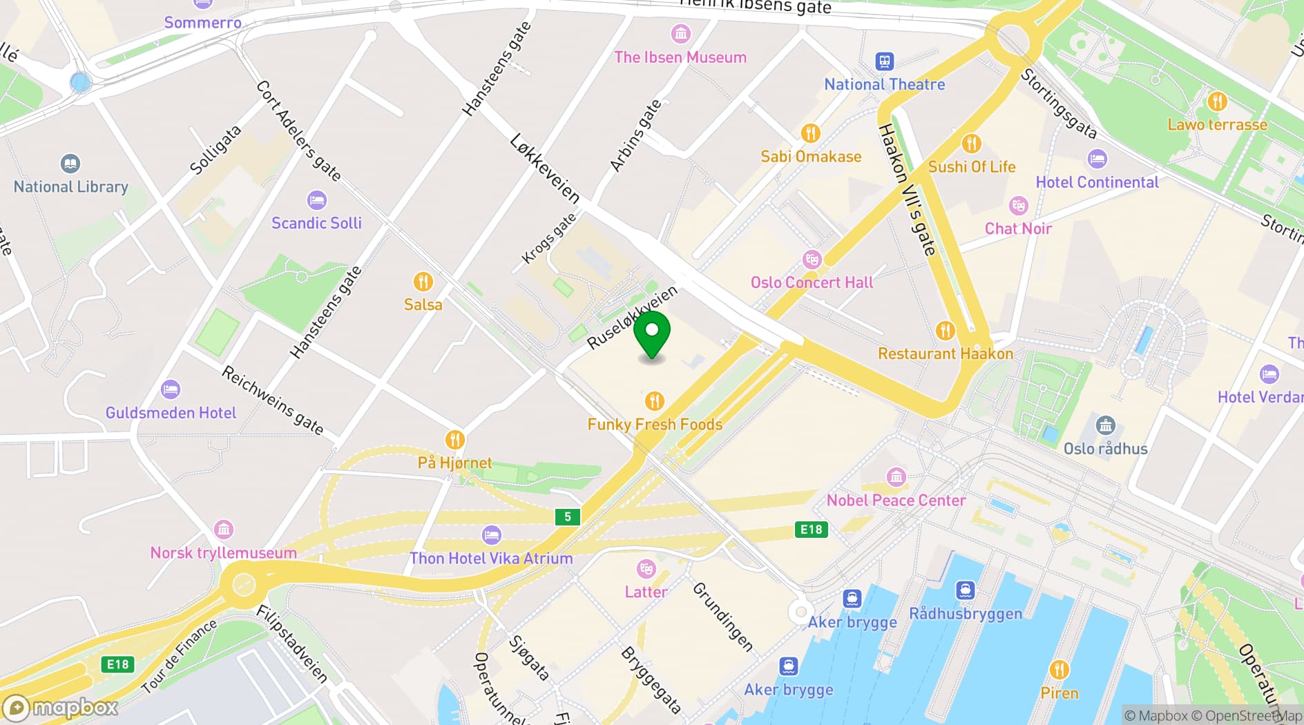 Map showing House of Oslo