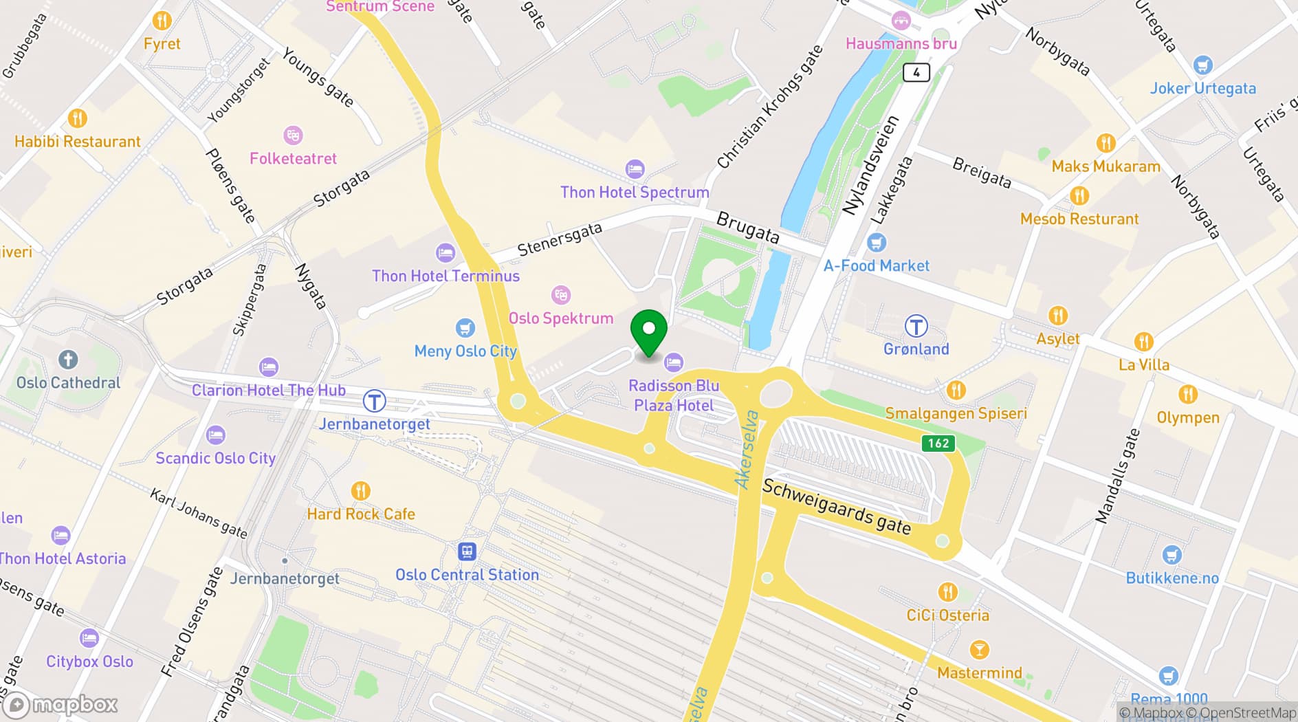 Map showing Meeting and event rooms by Radisson Blu Plaza Hotel, Oslo