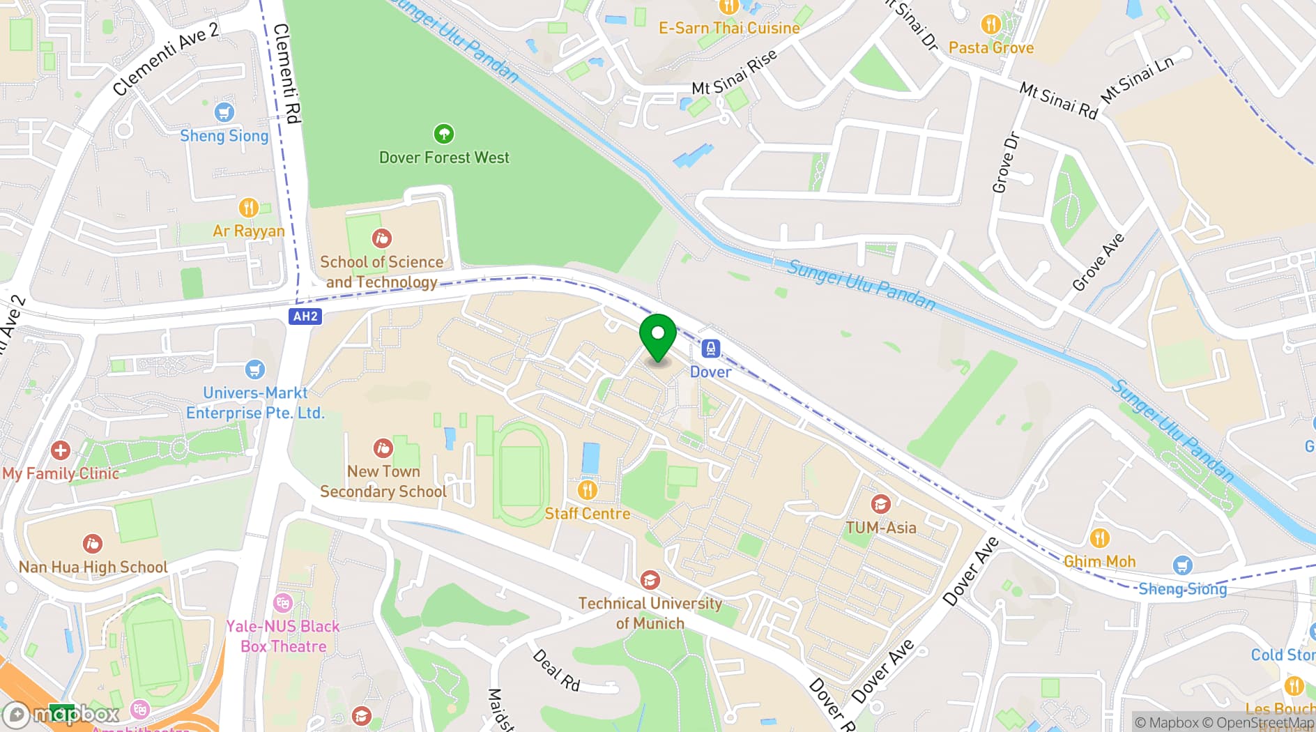 Map showing Singapore Polytechnic