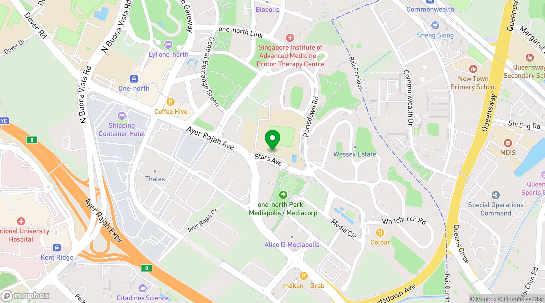 Map showing Tanglin Trust School